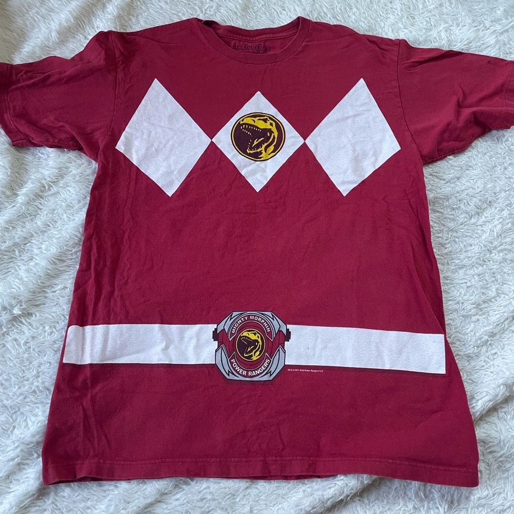 Red power ranger t shirt